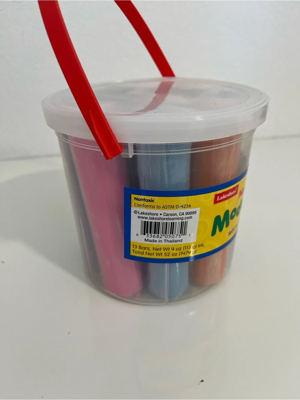 Lakeshore Nonhardening Modeling Clay Bucket - Orange, Blue, Yellow